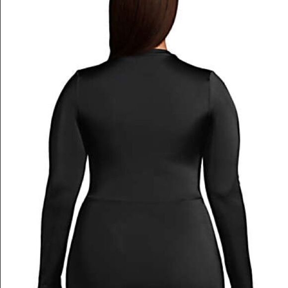 Land’s End Rash guard one piece long sleeve swimsuit 1/4 zip black Various Size - Picture 8 of 11